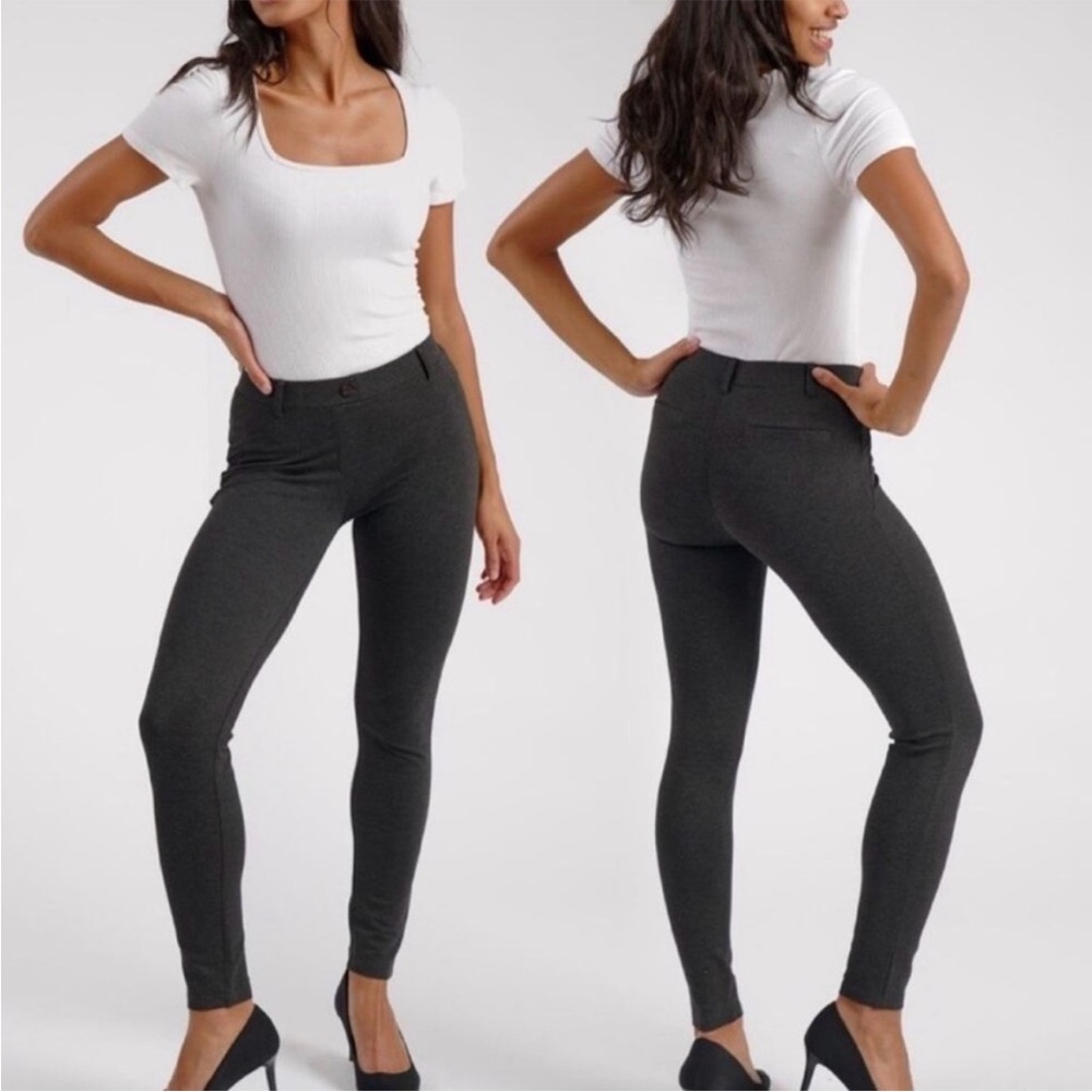 BETABRAND Gray W1166 Skinny Leg‎ Classic Dress Pant Yoga Pants Medium Long
